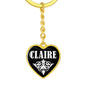 Claire v01w - Heart Pendant Luxury Keychain