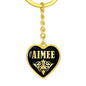 Aimee v02 - Heart Pendant Luxury Keychain