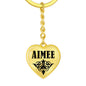 Aimee v01 - Heart Pendant Luxury Keychain
