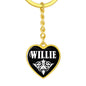 Willie v01w - Heart Pendant Luxury Keychain