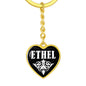 Ethel v01w - Heart Pendant Luxury Keychain