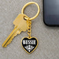 Bessie v01w - Heart Pendant Luxury Keychain