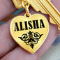 Alisha v01 - Heart Pendant Luxury Keychain