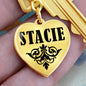 Stacie v01 - Heart Pendant Luxury Keychain