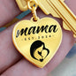Mama, Est. 2024 - Heart Pendant Luxury Keychain