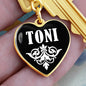 Toni v01w - Heart Pendant Luxury Keychain