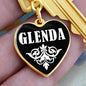 Glenda v01w - Heart Pendant Luxury Keychain