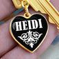 Heidi v01w - Heart Pendant Luxury Keychain