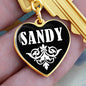 Sandy v01w - Heart Pendant Luxury Keychain