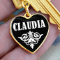 Claudia v01w - Heart Pendant Luxury Keychain