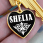 Shelia v01w - Heart Pendant Luxury Keychain