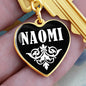 Naomi v01w - Heart Pendant Luxury Keychain