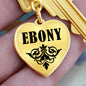 Ebony v01 - Heart Pendant Luxury Keychain