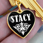 Stacy v01w - Heart Pendant Luxury Keychain