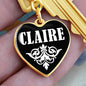 Claire v01w - Heart Pendant Luxury Keychain