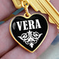 Vera v01w - Heart Pendant Luxury Keychain