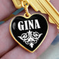 Gina v01w - Heart Pendant Luxury Keychain