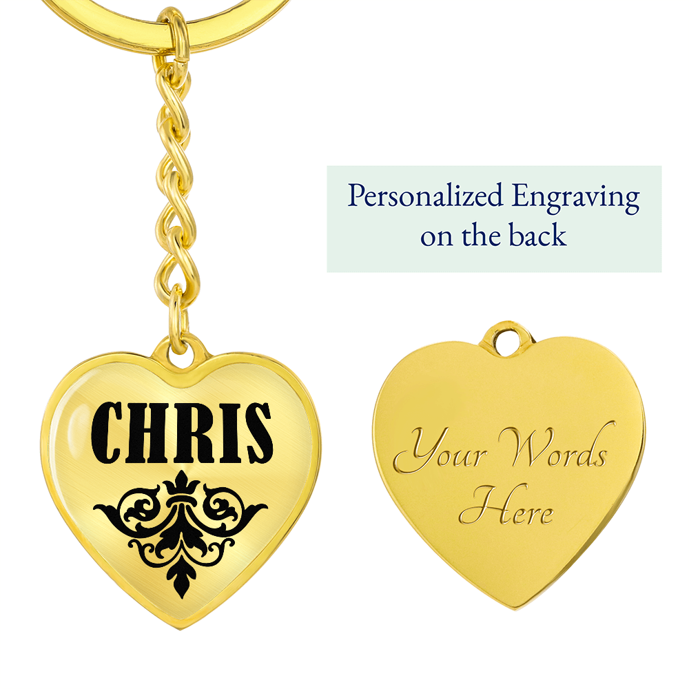 Chris v01 - Heart Pendant Luxury Keychain