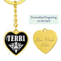 Terri v01w - Heart Pendant Luxury Keychain