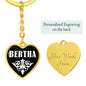 Bertha v01w - Heart Pendant Luxury Keychain