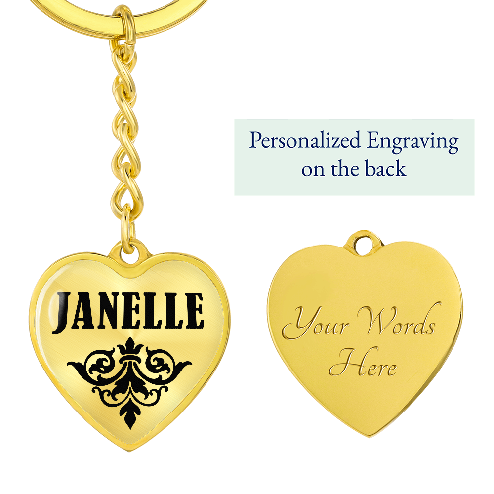 Janelle v01 - Heart Pendant Luxury Keychain