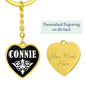Connie v01w - Heart Pendant Luxury Keychain