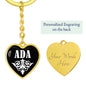 Ada v01w - Heart Pendant Luxury Keychain