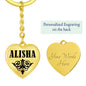 Alisha v01 - Heart Pendant Luxury Keychain