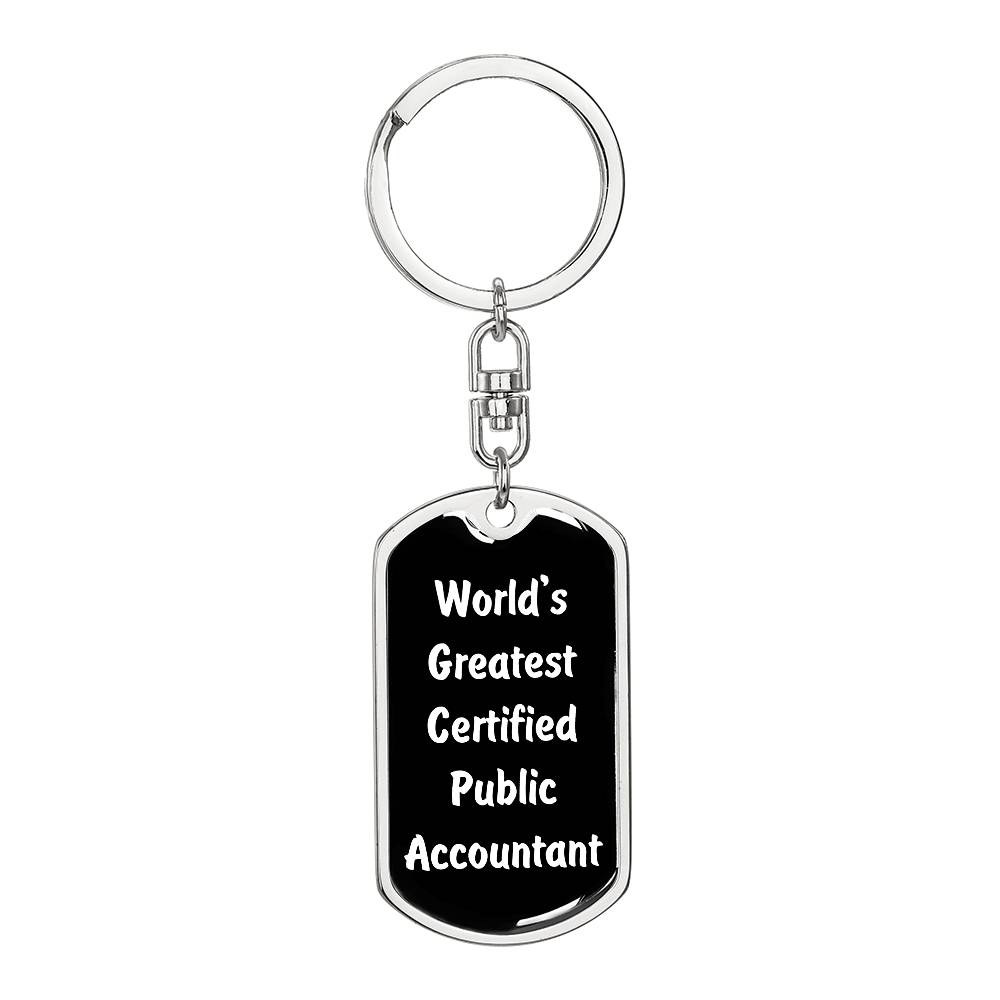 World's Greatest Certified Public Accountant v3 - Luxury Dog Tag Keychain