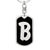 Initial B v2b - Luxury Dog Tag Keychain