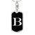 Initial B v3a - Luxury Dog Tag Keychain