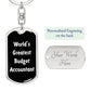 World's Greatest Budget Accountant v3 - Luxury Dog Tag Keychain