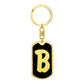 Initial B v2b - Luxury Dog Tag Keychain