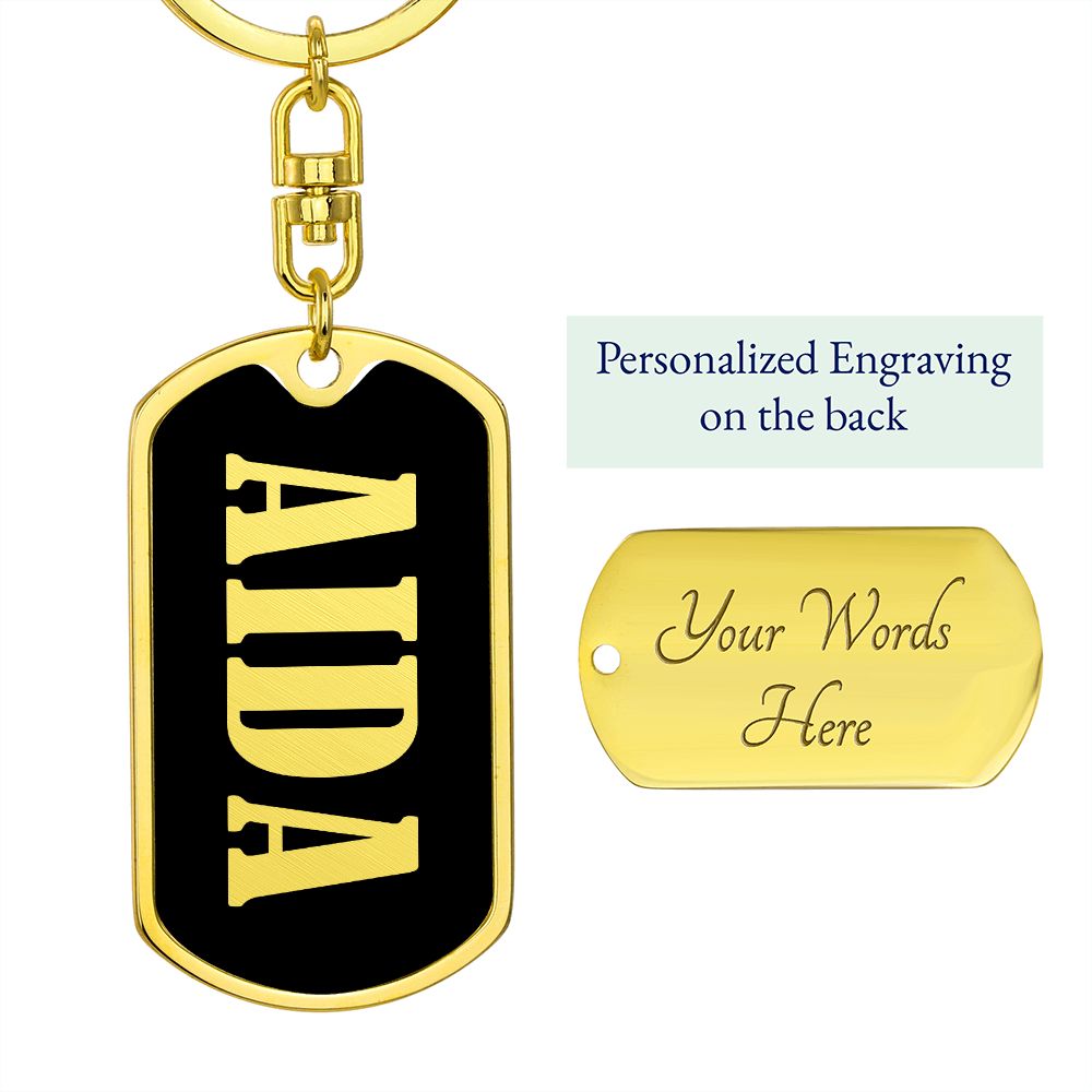 Aida v02 - Luxury Dog Tag Keychain