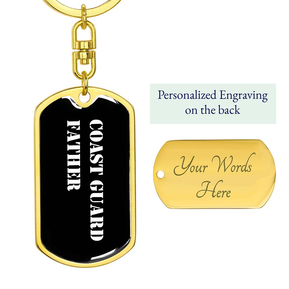 Coast Guard Father v3 - Luxury Dog Tag Keychain