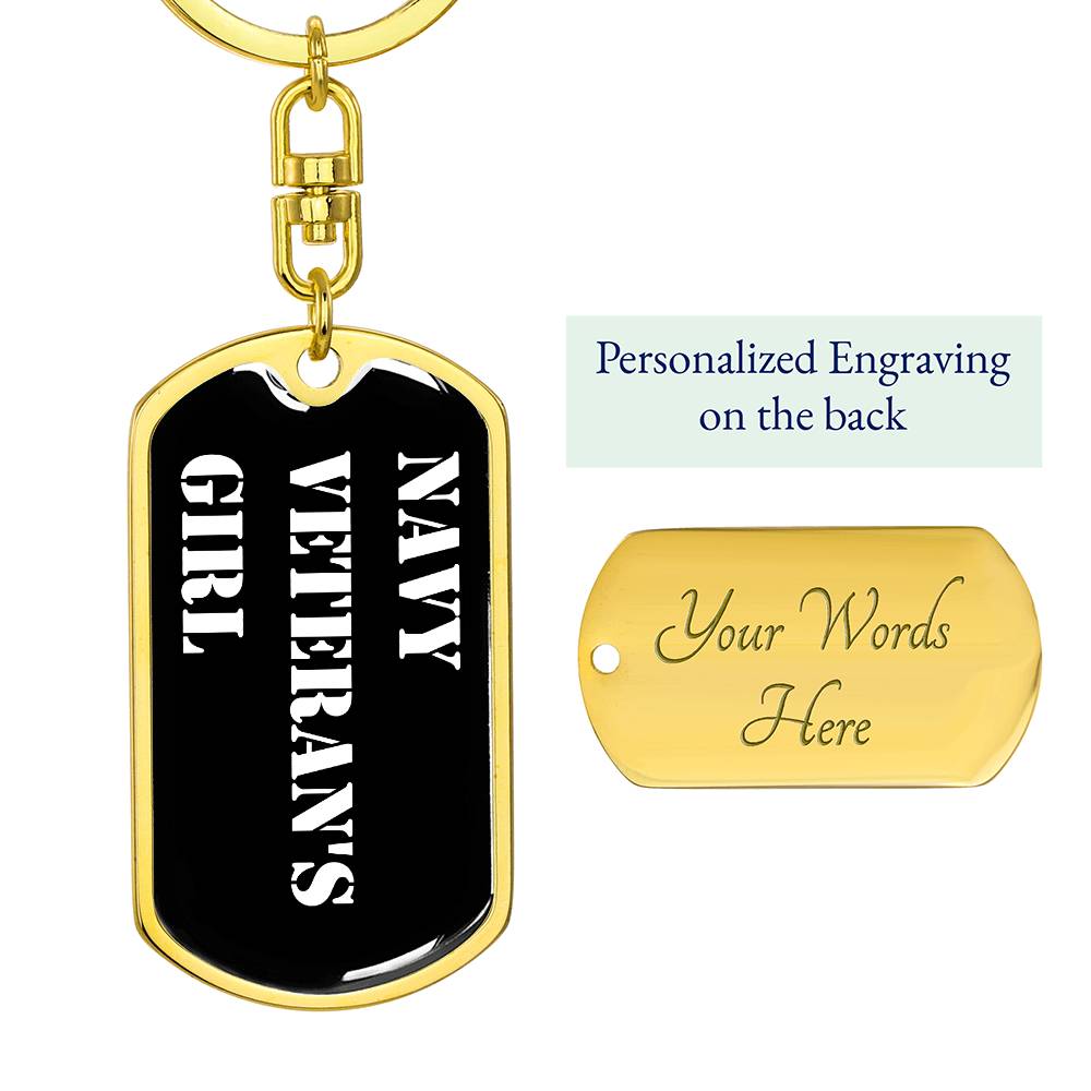 Navy Veteran's Girl v3 - Luxury Dog Tag Keychain