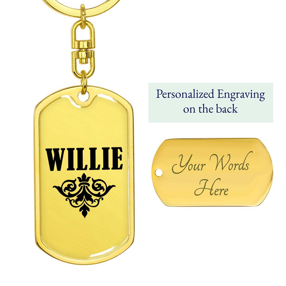 Willie v01a - Luxury Dog Tag Keychain