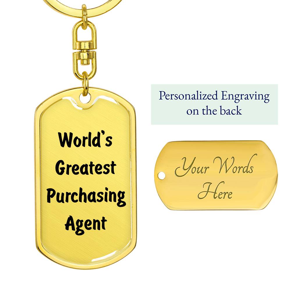 World's Greatest Purchasing Agent - Luxury Dog Tag Keychain