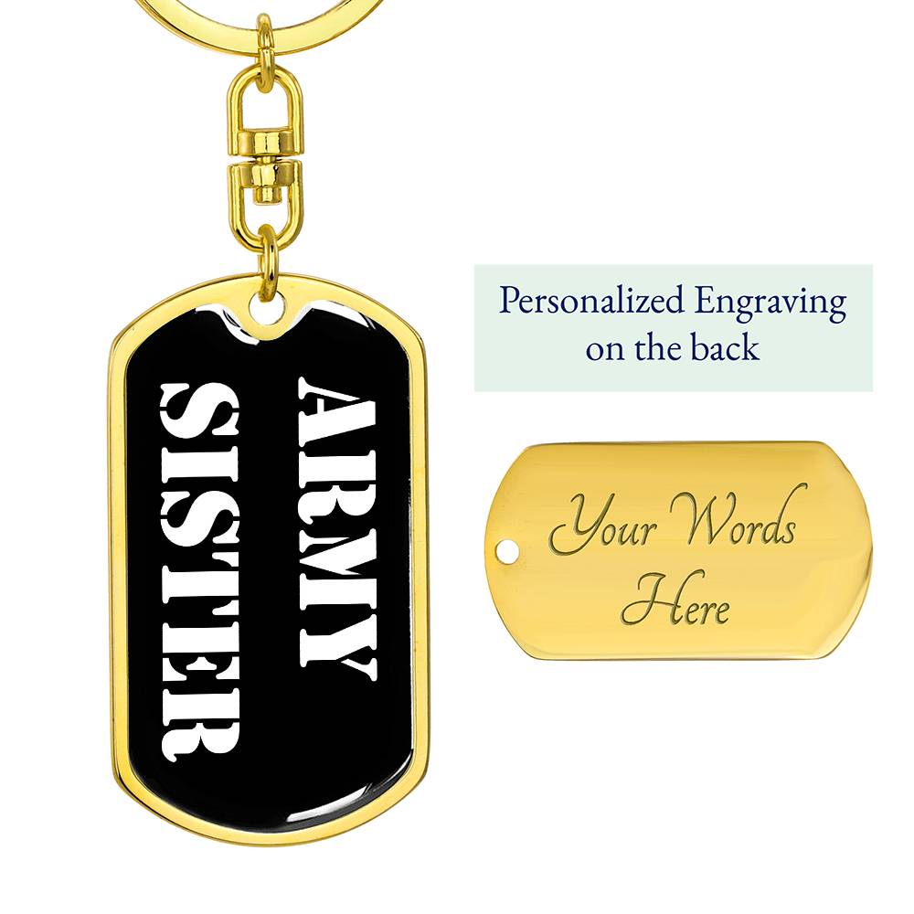 Army Sister v3 - Luxury Dog Tag Keychain