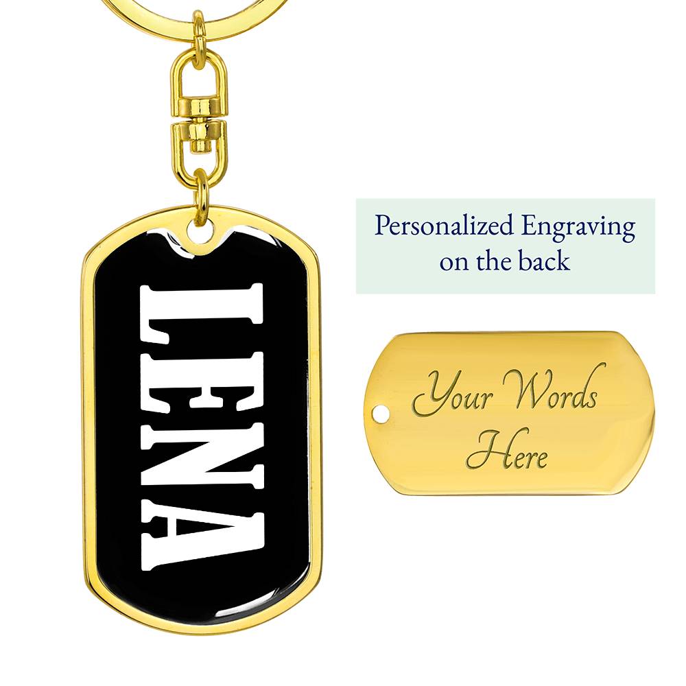 Lena v01w - Luxury Dog Tag Keychain