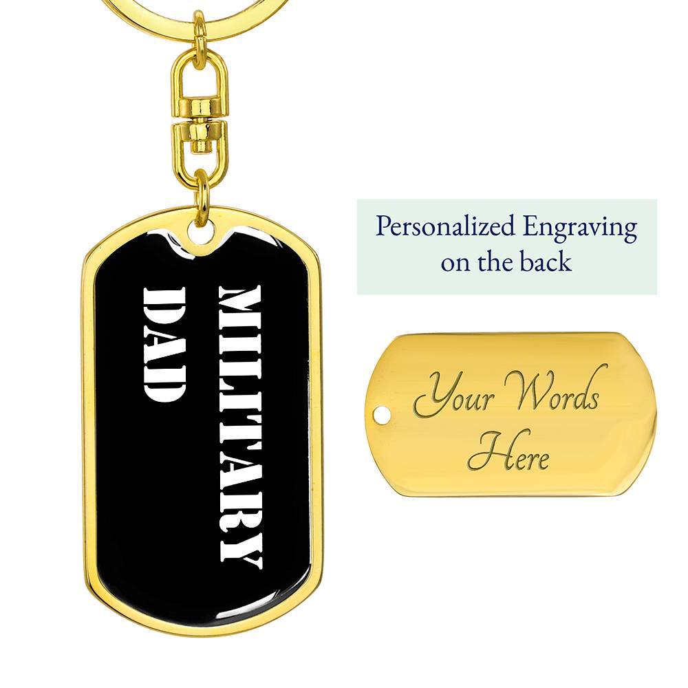 Military Dad v3 - Luxury Dog Tag Keychain