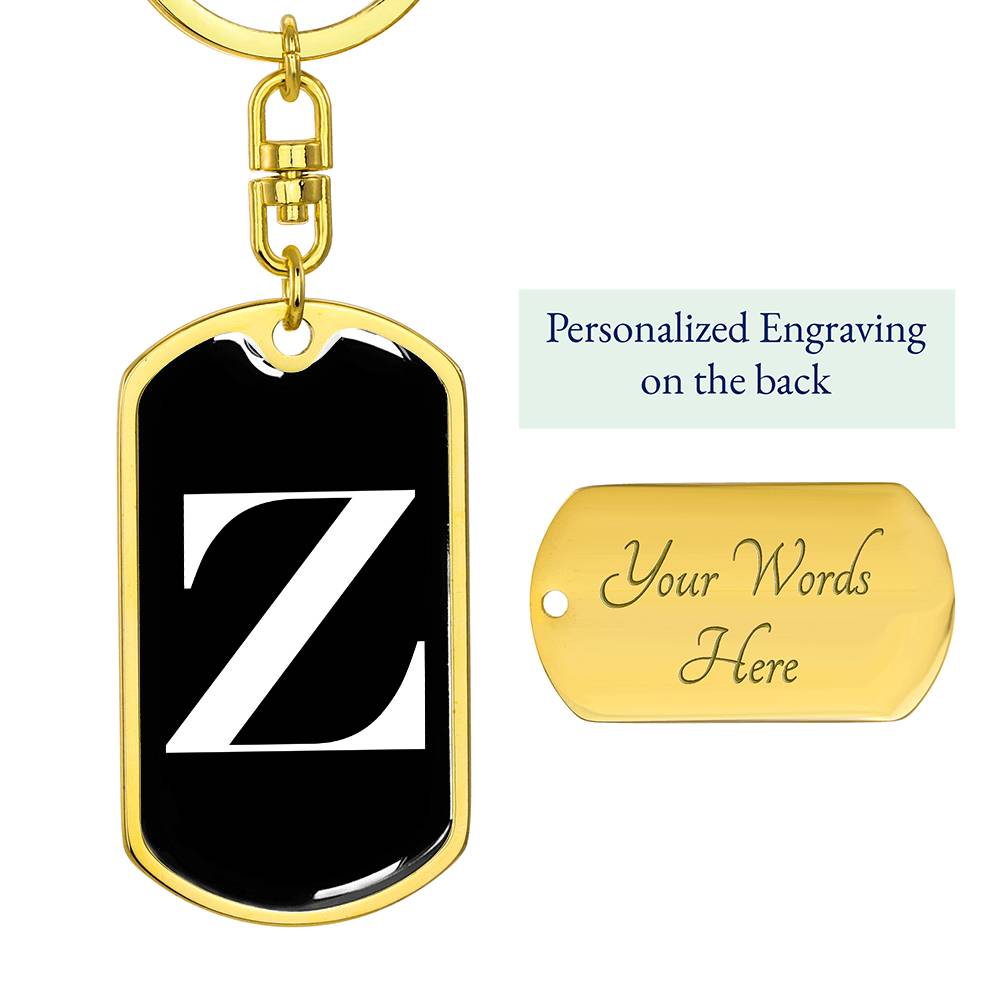 Initial Z v3a - Luxury Dog Tag Keychain