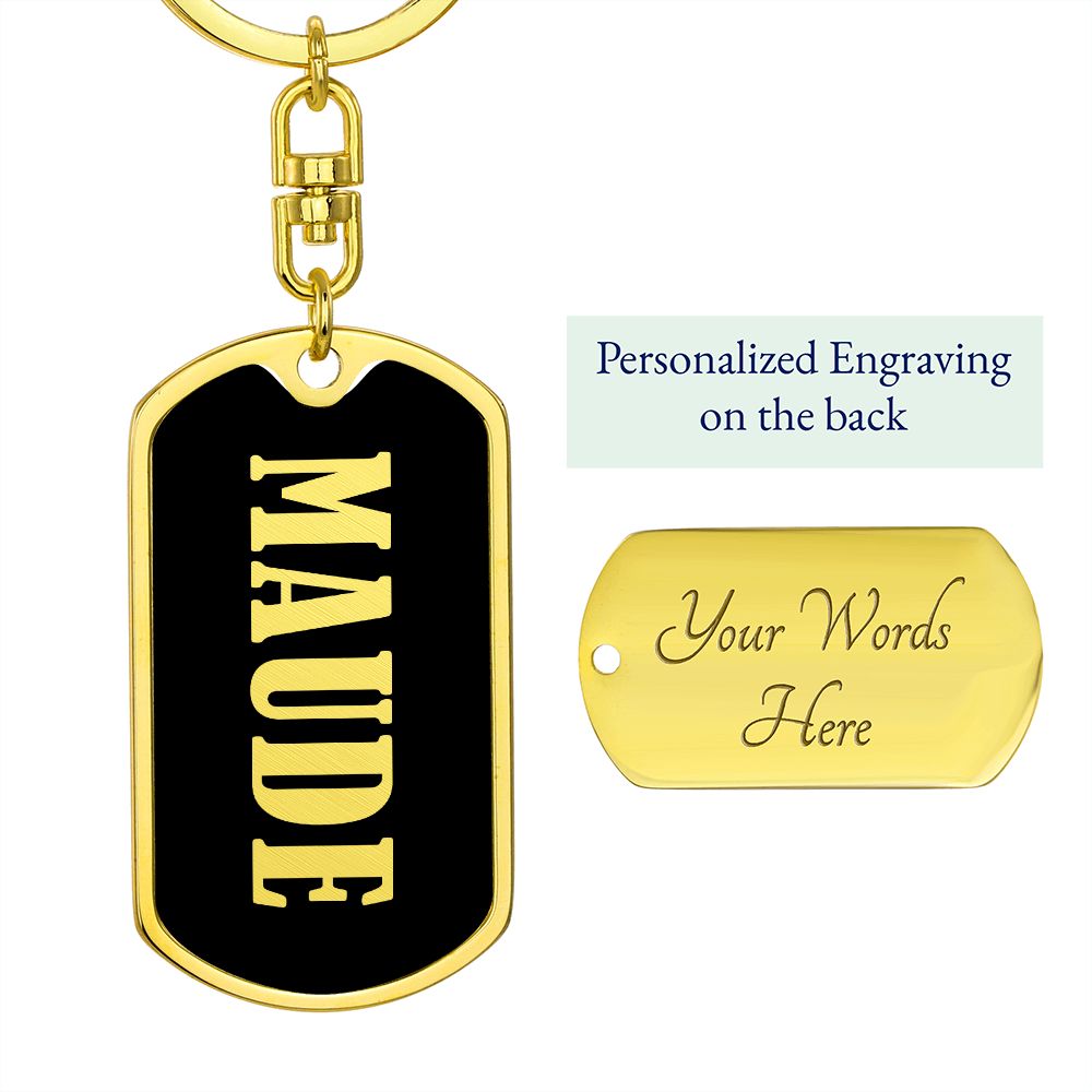 Maude v02 - Luxury Dog Tag Keychain