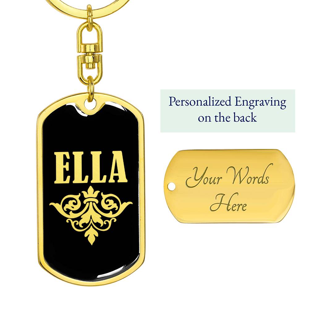Ella v02a - Luxury Dog Tag Keychain