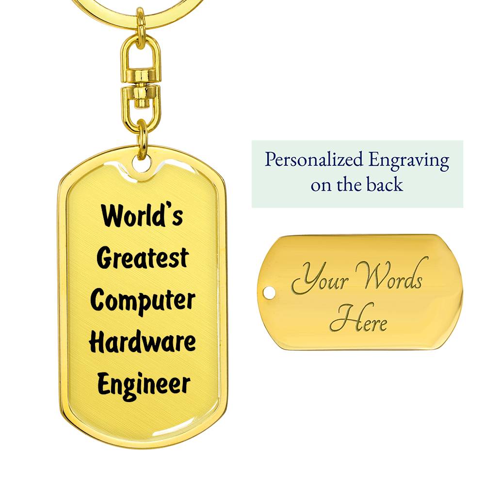 World's Greatest Computer Hardware Engineer - Luxury Dog Tag Keychain