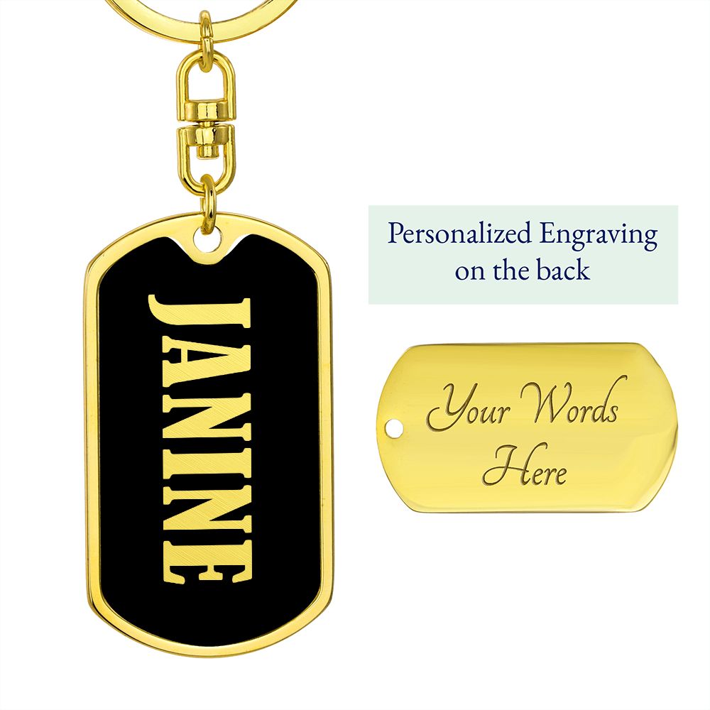 Janine v02 - Luxury Dog Tag Keychain