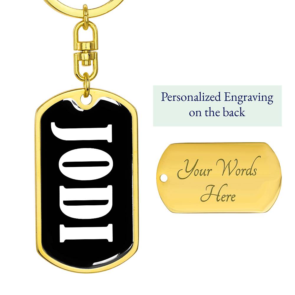 Jodi v01w - Luxury Dog Tag Keychain