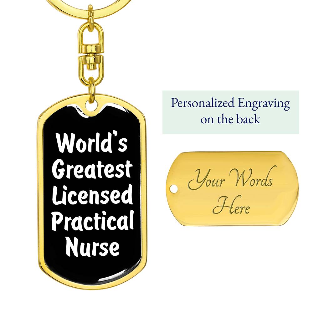 World's Greatest Licensed Practical Nurse v3 - Luxury Dog Tag Keychain