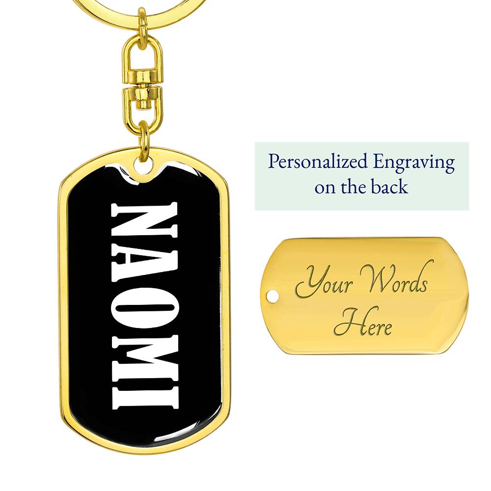 Naomi v01w - Luxury Dog Tag Keychain