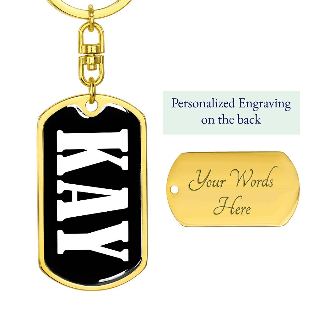 Kay v01w - Luxury Dog Tag Keychain